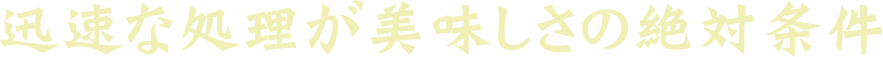 迅速な処理が美味しさの絶対条件